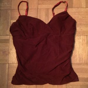 Vintage Maroon rusched tank